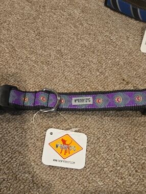 New! Worthy Dog Purple Peacock-Pattern Dog Collar Size XL